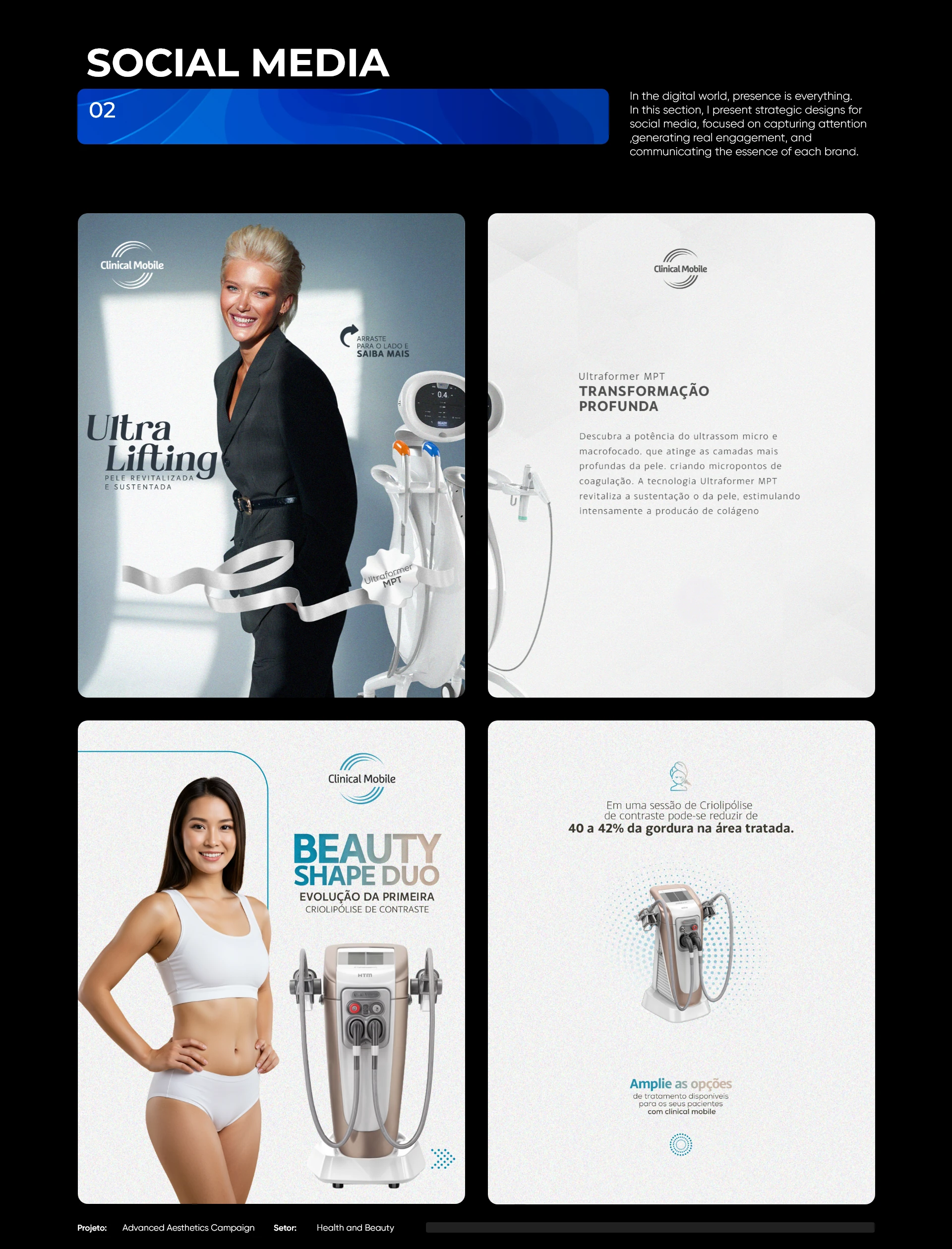 Clinical Mobile social media campaign layouts