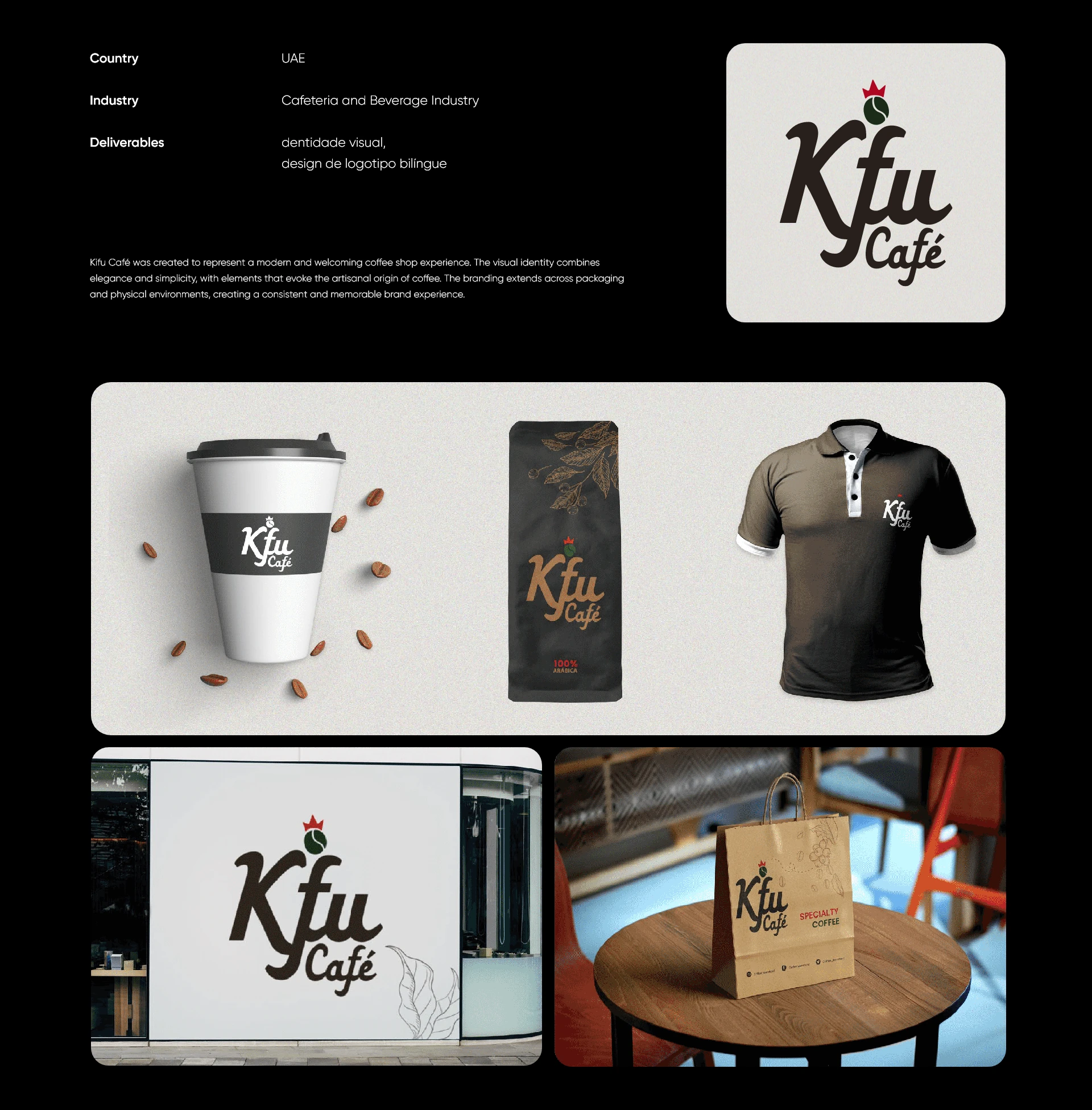 Kfu Café identity, packaging and environmental branding