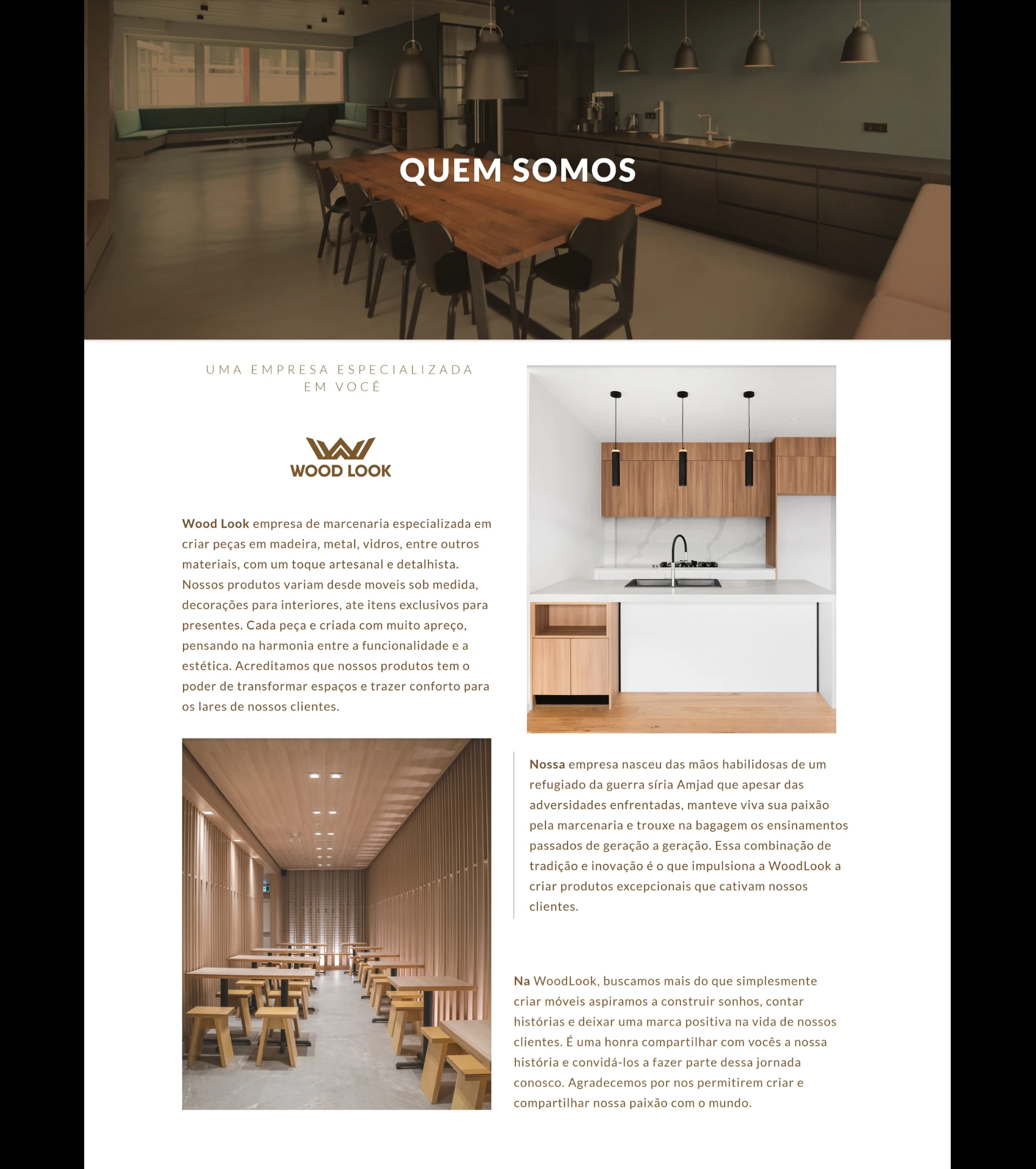 Wood Look website about page