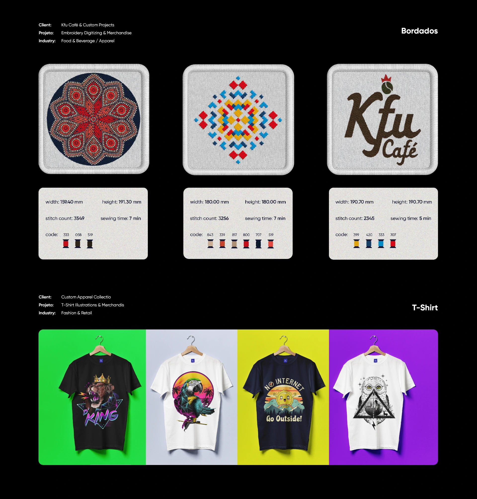 Embroidery patches and custom T-shirt designs