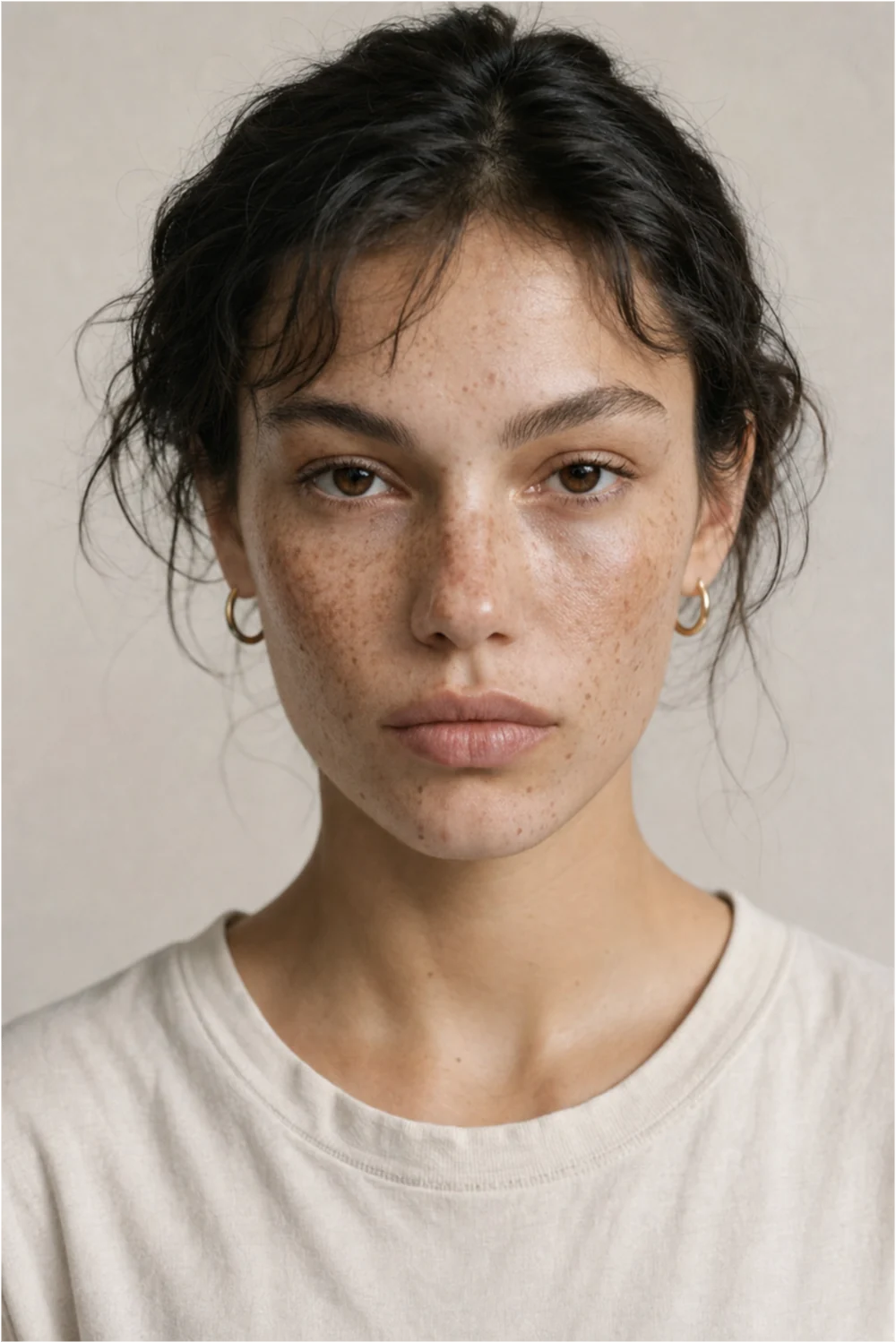 Natural frontal portrait with loose hair