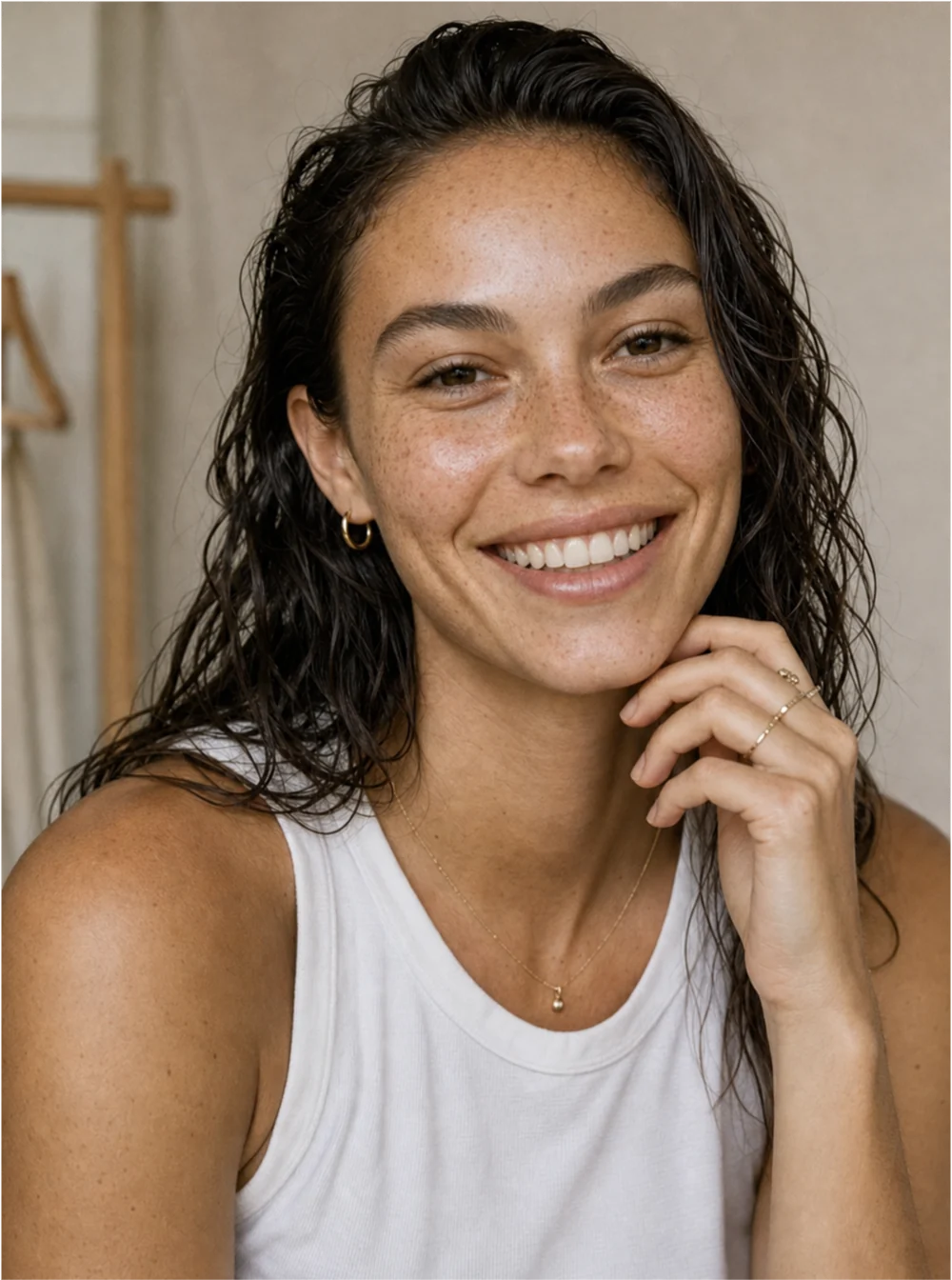Smiling expression with natural light