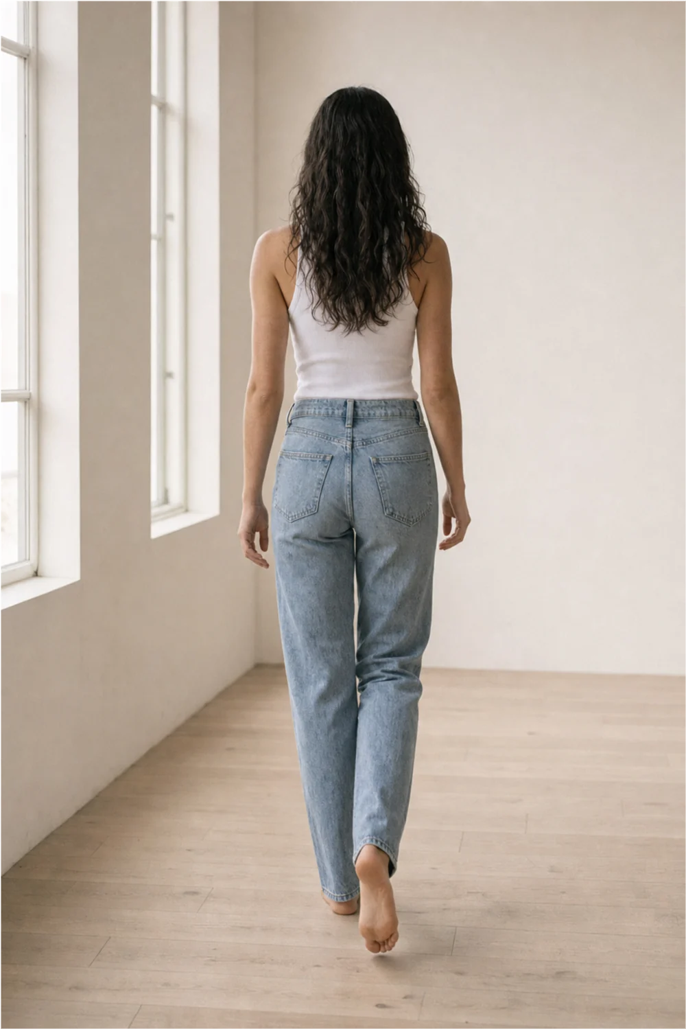 Full-length back view